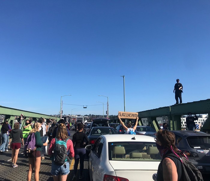 A Youth-Led Protest Shut Down the Ballard Bridge Wednesday Morning